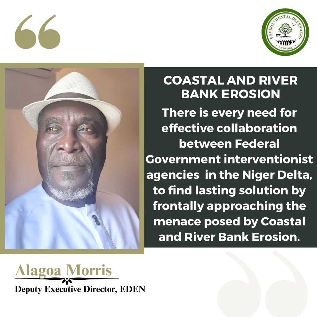EDEN DEP. DIRECTOR CALLS FOR URGENT SHORELINE PROTECTION IN NIGER DELTA